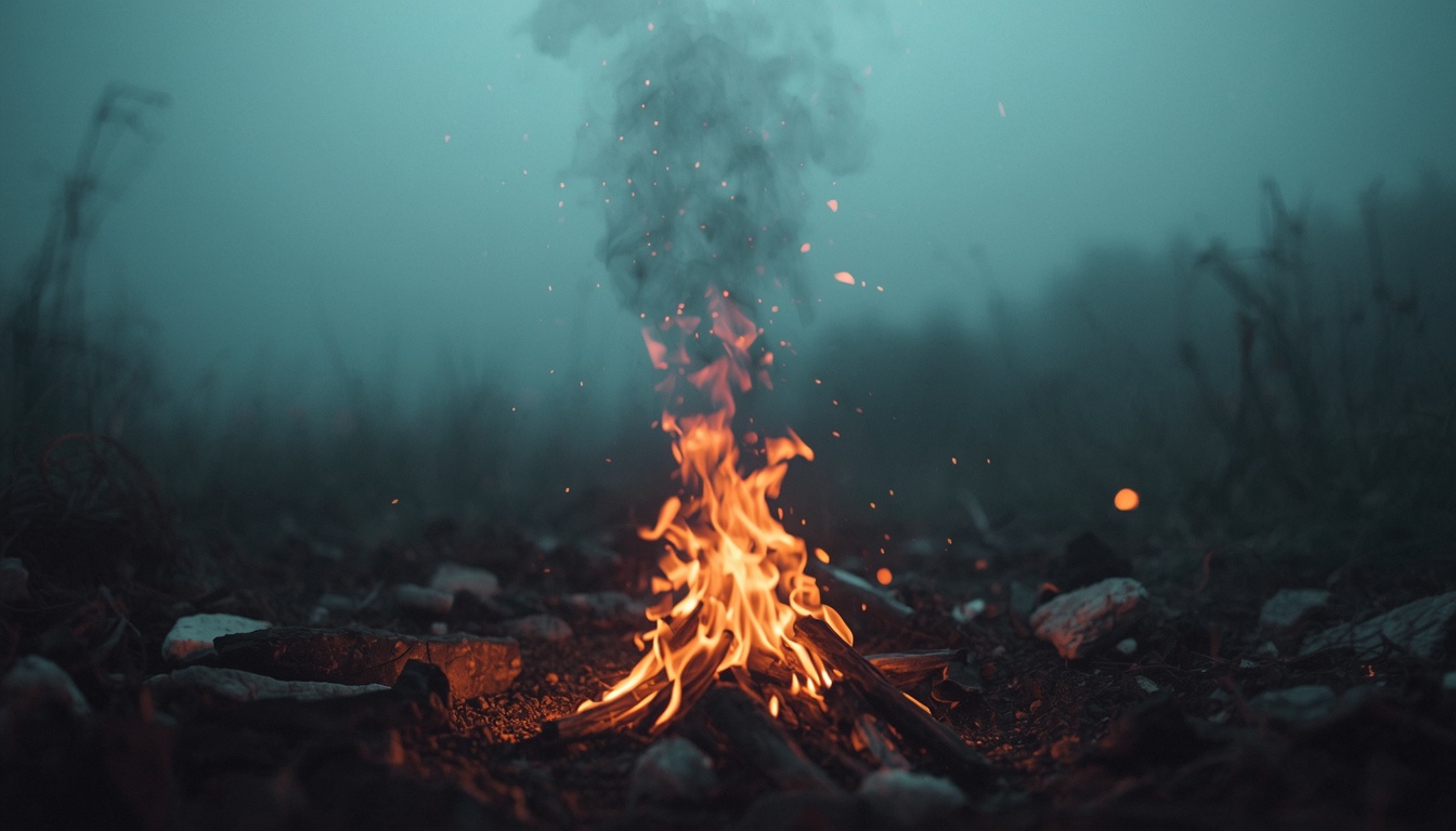 Abstract breath and boundary space for evening ritual